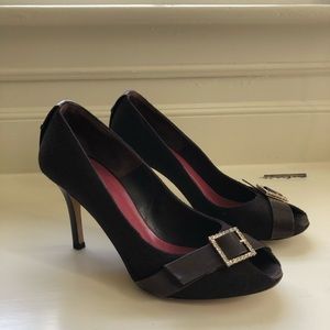 Kate Spade - Chocolate Pump with Rhinestone Buckle
